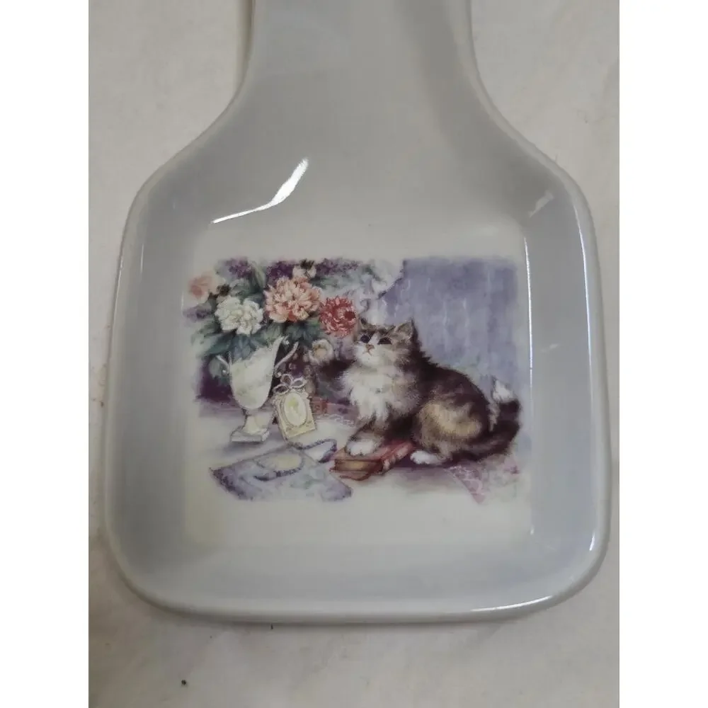 Tavistock Otagiri Spoon Rest Cat Kitten Flowers Country 9